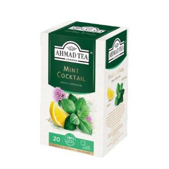 Чай травяной Ahmad Mint Cocktail со вкусом мяты и лимона, 20х1,5г, в пакетиках с ярлычками - Officedom (1)