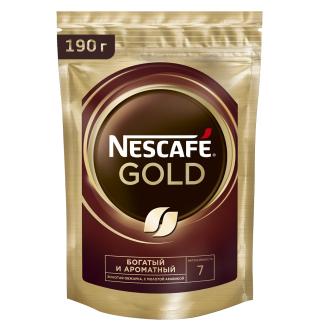 Кофе растворимый Nescafe Gold, 190г, пакет - Officedom (1)