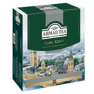 Чай черный Ahmad Earl Grey со вкусом и ароматом бергамота, 100х2г, в конвертах из фольги - Officedom (1)