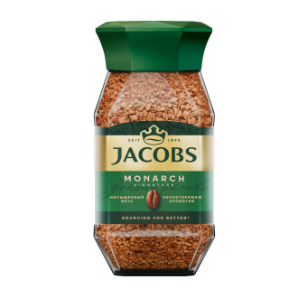 Кофе растворимый Jacobs Monarch, 190 г, стеклянная банка - Officedom (1)