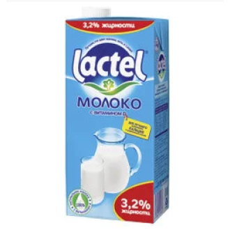 Молоко Lactel 3,2% жирности, 1л - Officedom (1)