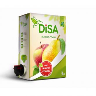 Сок прямого отжима "DISA", яблоко-груша, 3 л - Officedom (1)