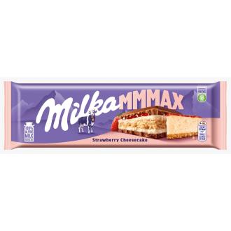 Шоколад молочный Milka MMMAX, со вкусом чизкейка и клубники, 300 г - Officedom (1)