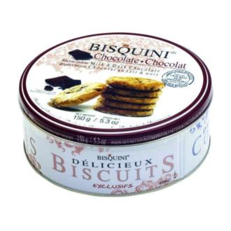 Печенье Bisquini с кусочками молочного и темного шоколада, 150г, ж/<wbr>б - Officedom (1)