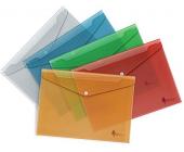 Папка-конверт на кнопке А4, РР,1-100л., прозрачный | OfficeDom.kz