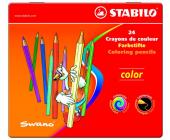 Карандаши цветные наточенные Stabilo "Color" 24 цв., металл. коробка (1812-24) | OfficeDom.kz