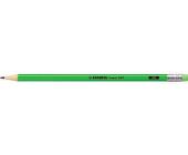 Карандаш простой Stabilo Swano Neon, HB, с ластиком, наточенный, ярко-зеленый корпус (4907/HB-33) | OfficeDom.kz