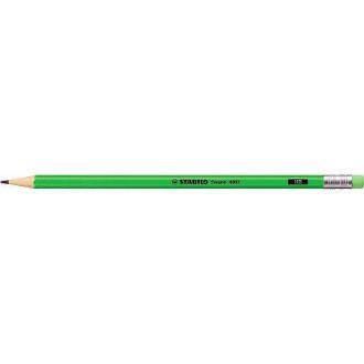 Карандаш простой Stabilo Swano Neon, HB, с ластиком, наточенный, ярко-зеленый корпус (4907/<wbr>HB-33) - Officedom (1)