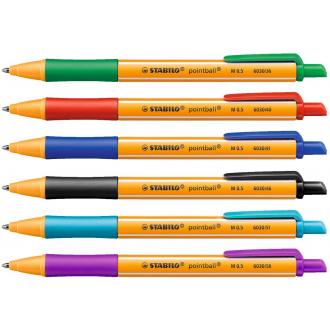 Ручка шариковая автом. Stabilo pointball 0,5 мм, зеленый (6030/<wbr>36) - Officedom (1)