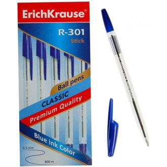 Ручка шариковая ErichKrause R-301 Classic Stick 1,0, синий (43184) - Officedom (1)