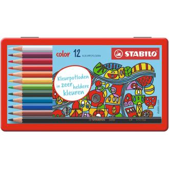 Карандаши цветные STABILO color (12шт) в металлической коробке - Officedom (1)