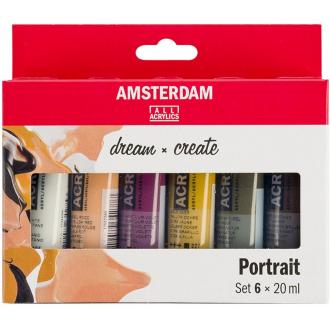Набор акриловых красок AMSTERDAM STANDARD, 6х20мл Металлик "Портрет". - Officedom (1)