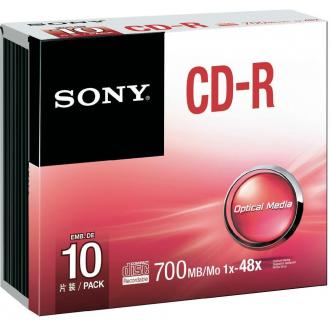 Диски записываемые CD-R, 700Mb, Slim, Sony - Officedom (1)