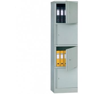 Шкаф металлический Практик АМ1845/<wbr>4, 1830х458х458мм, 4 отсека, серый - Officedom (1)