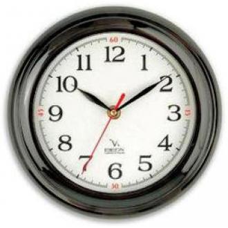 Часы настенные Вега П6-6-18, d-23 см, белый фон, черное кольцо - Officedom (1)