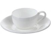 Чашка кофейная WILMAX, 100 мл + блюдце, белый, 6 шт/упак | OfficeDom.kz