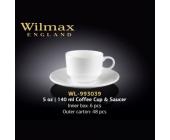 Чашка кофейная WILMAX WL-993039, 140 мл + блюдце, белый, 6 шт/<wbr>упак | OfficeDom.kz