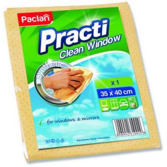 Салфетка д/<wbr>мытья окон Paclan Practi Clean Window, 35х40см, искусcтвенная замша, 1 шт/<wbr>уп - Officedom (1)