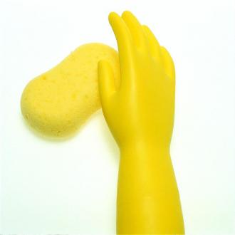 Перчатки латексные, RF1 Cotton Flock, желтый, размер: М, Multi Care - Officedom (1)