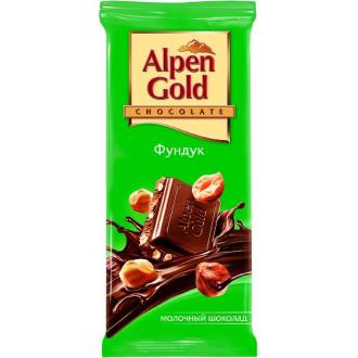 Плиточный шоколад Alpen Gold, молочный с дробленым фундуком, 90 гр - Officedom (1)