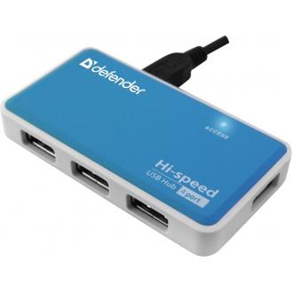 Расширитель USB Defender Quadro Power, 2.0, на 4 порта HUB, блок питания 2A - Officedom (1)