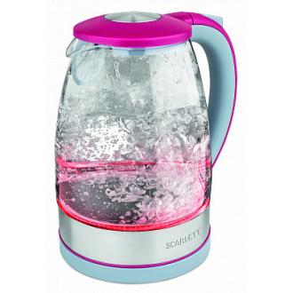 Чайник электрический Scarlett SC-EK27G32, 1,7 л, 2200Вт, стекло, серо-розовый - Officedom (1)