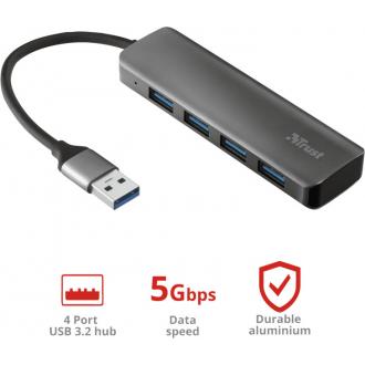 Расширитель USB Halyx Aluminium, 3.2, HUB, на 4 порта - Officedom (1)