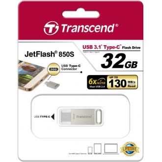 USB Флеш 32GB 3.1 Transcend TS32GJF850S type C металл - Officedom (1)